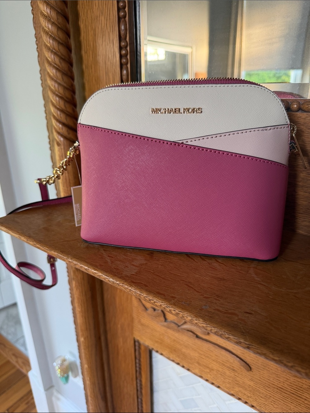 Michael Kors Colorblock Pink and Cream Crossbody